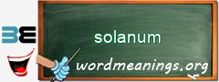 WordMeaning blackboard for solanum